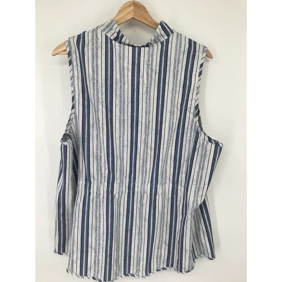 Chicos 3 zenergy Neema Reversible Vest Blue striped paisley womens size XL - Picture 11 of 14